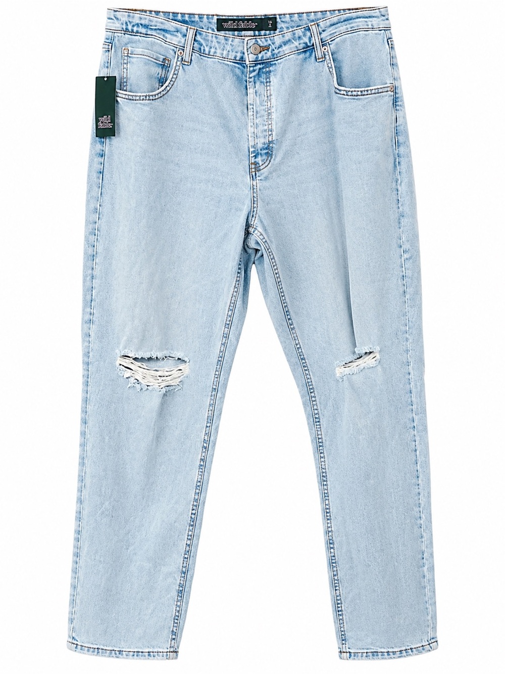 Wild Fable Super High-Rise Straight Distressed Jeans Light Wash Size 24 NWT
